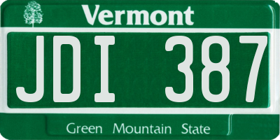 VT license plate JDI387