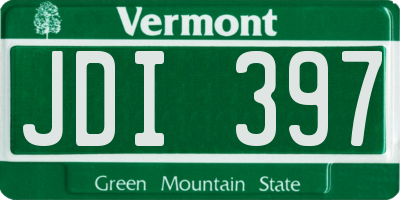VT license plate JDI397