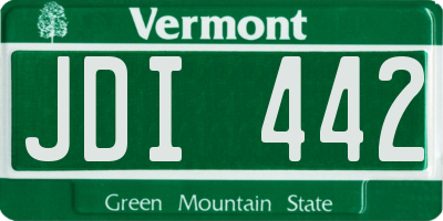 VT license plate JDI442