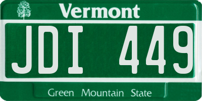 VT license plate JDI449