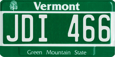 VT license plate JDI466