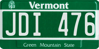 VT license plate JDI476