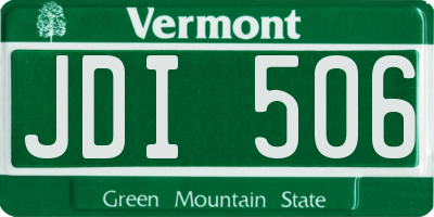 VT license plate JDI506