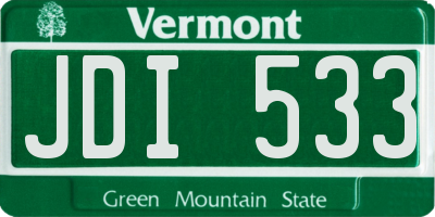 VT license plate JDI533