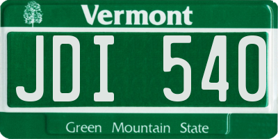 VT license plate JDI540