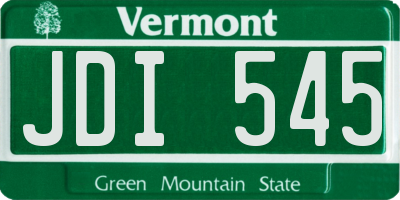 VT license plate JDI545