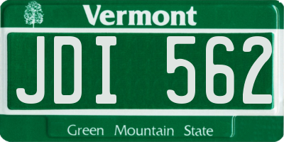 VT license plate JDI562