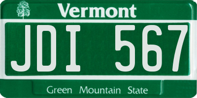 VT license plate JDI567