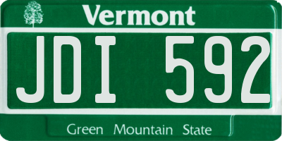 VT license plate JDI592