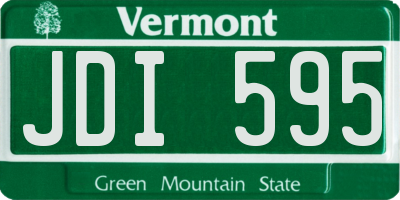 VT license plate JDI595