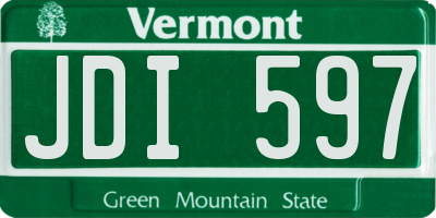 VT license plate JDI597