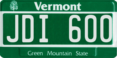 VT license plate JDI600