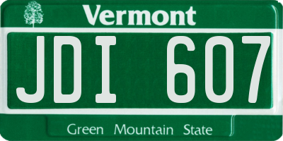 VT license plate JDI607