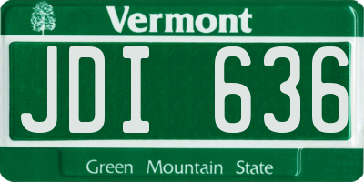 VT license plate JDI636