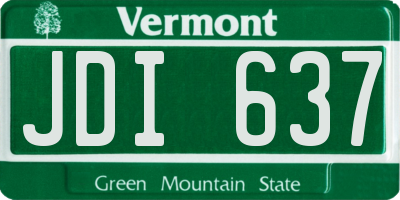 VT license plate JDI637