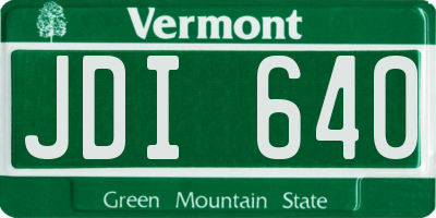 VT license plate JDI640