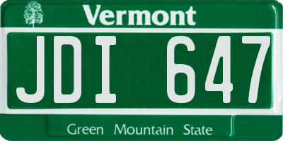 VT license plate JDI647