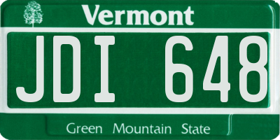 VT license plate JDI648