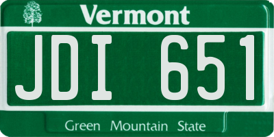 VT license plate JDI651