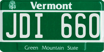 VT license plate JDI660