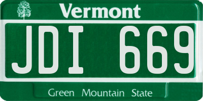 VT license plate JDI669