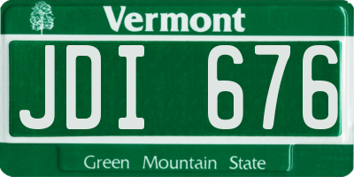 VT license plate JDI676