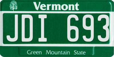 VT license plate JDI693
