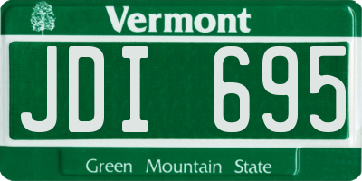 VT license plate JDI695