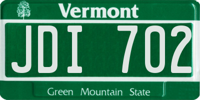 VT license plate JDI702