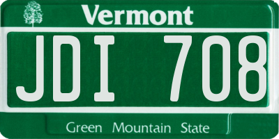VT license plate JDI708