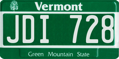 VT license plate JDI728