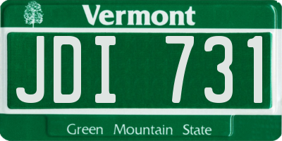 VT license plate JDI731