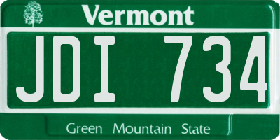 VT license plate JDI734