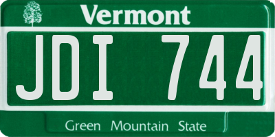 VT license plate JDI744