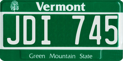 VT license plate JDI745