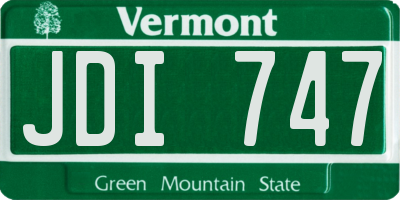 VT license plate JDI747