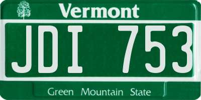 VT license plate JDI753