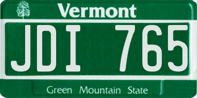VT license plate JDI765
