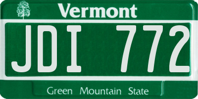 VT license plate JDI772