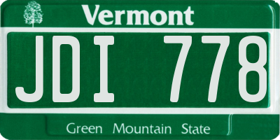 VT license plate JDI778