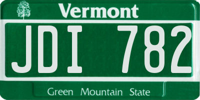 VT license plate JDI782