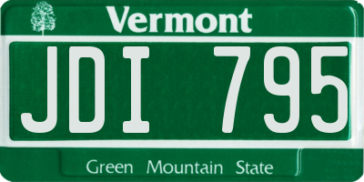VT license plate JDI795