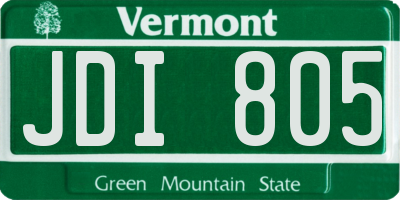 VT license plate JDI805