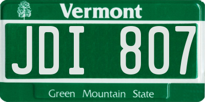 VT license plate JDI807