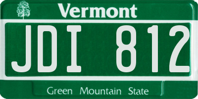VT license plate JDI812
