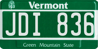 VT license plate JDI836