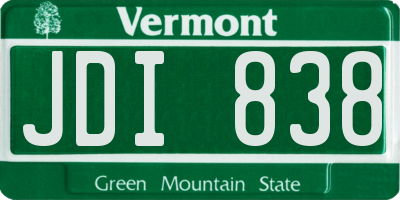 VT license plate JDI838
