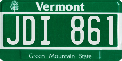 VT license plate JDI861
