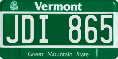 VT license plate JDI865