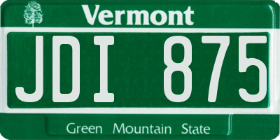 VT license plate JDI875